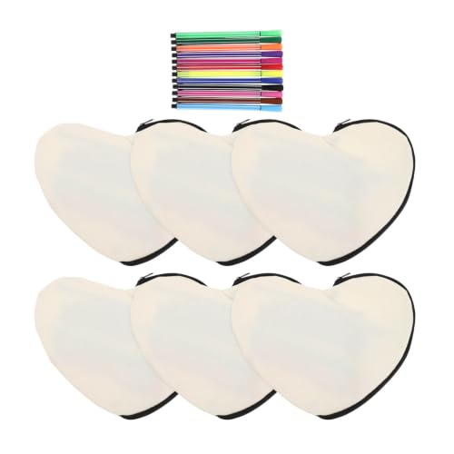 Neceser con forma de corazón en lona blanca para regalar y personalizar