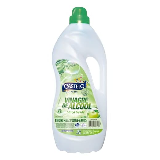 Vinagre de Álcool Aromatizado Maçã Verde 6% Castelo, 2l