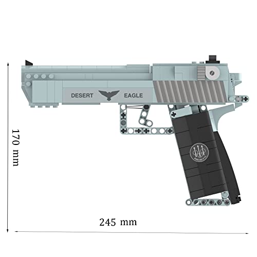 Dreamcity Gun Model Kit 528 Pcs Gun Building Toy Desert Eagle Pistol Model Kit Toy Machine Gun Military Weapon Building Block Set Educational Construction Toy Gun Toys For Boys Aged 14+ #TOP3