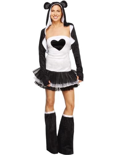 Déguisement femme panda noir et blanc robe tutu de fête Smiffys 22797