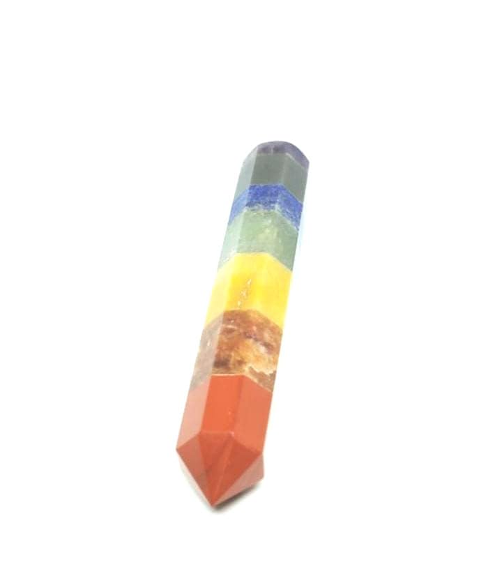 GenericMadhav Crystal 7 Chakra Crystal Point, 7 Chakra Crystal Wand, Crystal Point, Wand, Crystal Tower, Reiki Healing Multicolour