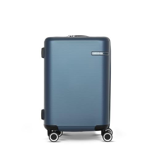 Image of Samsonite Trolley Bag Suitcase for Travel | STAREN 55 Cms Polycarbonate Hardsided Small Check-in Luggage Trolley Bag, Navy