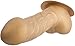 TOYLIE Funda para el pene de látex Carlos oro con base para adherirse a la ropa - Funda de pene venosa con gran saco escrotal y glande perfilado
