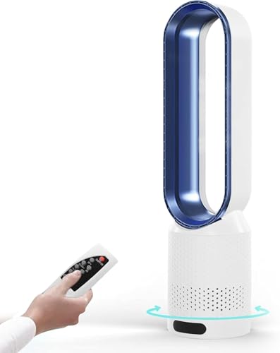 EagerMinds Rotorloser Ventilator 20-Zoll mit Luftreiniger, Turmventilator sehr Leise, 30dB, 90° Oszillation, 8 Geschwindigkeiten, 2h Timer, Kindersicher, Bladeless Fan mit Fernbedienung (Blau) EagerMinds Rotorloser Ventilator 20-Zoll mit Luftreiniger, Turmventilator sehr Leise, 30dB, 90° Oszillation, 8 Geschwindigkeiten, 2h Timer, Kindersicher, Bladeless Fan mit Fernbedienung (Blau)