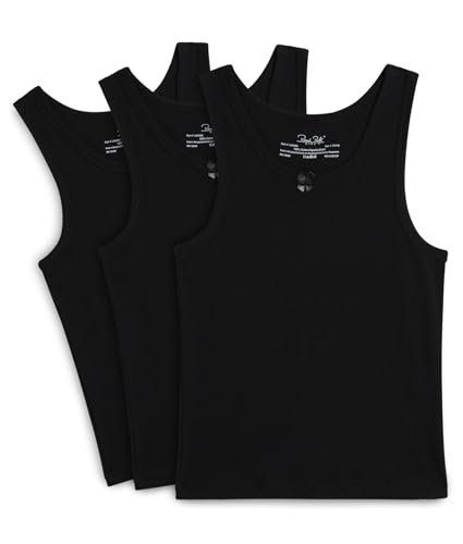 Image of Rene Rofe Girls Tanks & Camis - 3 Pack 100% Cotton Classic Sleeveless Toddler Tops - Scoop Neck Tank Top for Girls (2T-14)
