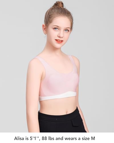SALIA GIRL Seamless Training Bras for Girls 10-12 & Teens 14-16 with Lightweight Fixed Cups4