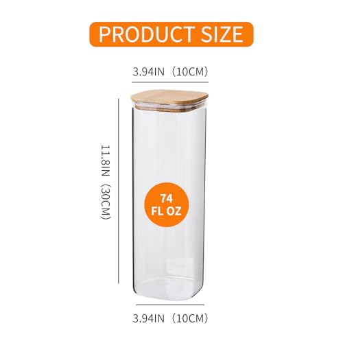 30% Off Glass Food Storage Jars with Bamboo Lids - 3 Pack - Image 2