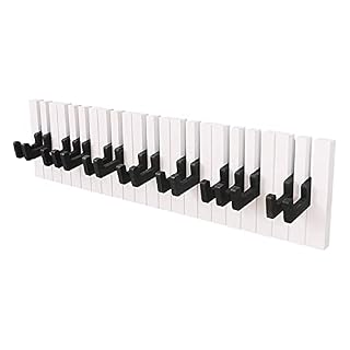 Générique PortemanteauPorte-Manteau, Porte-Manteau Piano Porte-Manteaux en Bois Touches de Piano Mural Patère Cintre Décoration Murale Chapeau Support de Rangement Étagère Porte-Manteau Stand - Les Beatles, Paul McCartney, John Lennon, RIngo Starr, George Harrison