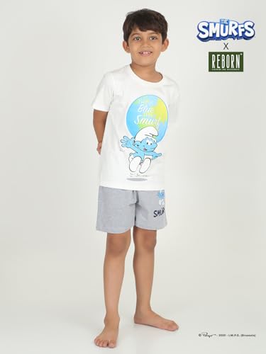 Image of REBORN Boys 1 Piece Chest Printed T-Shirt- Off White