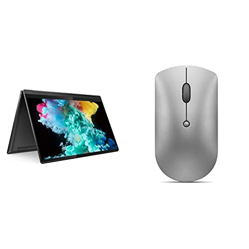 Image of Lenovo Yoga 9 11th Gen Intel Core i7 14 inch 4K Ultra HD IPS Touchscreen 2-in-1 Convertible Laptop(16GB /1TB SSD /Win11 /MSO2021 /Fingerprint Read /1.44Kg),82BG00BSIN + 2400 DPI Silent Bluetooth Mouse