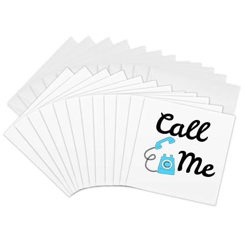 Cartes de vœux Call Me 3dRose | Lot de 12 formats carrés 15x15 cm pour toutes vos occasions
