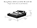 WAQINBR King Size Smart Bed, Multifunctional Leather Bed Frame with Massage Recliner/Upholstered Headboard/Music Speaker/USB Port/Storage Space, Modern Luxury Bed Frame(Black)