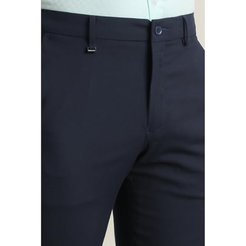 Image of Van Heusen Men's Mid Rise Slim Fit Durapress Flat Front Trousers | Superior Comfort | Auto-Flex Waist Band | Soft Touch