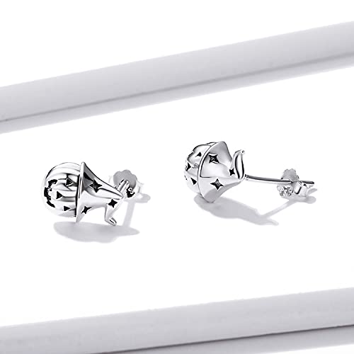 Orecchini a forma di teschio, in argento Sterling 925, per Halloween, fantasma, jazz, orecchini a perno unisex