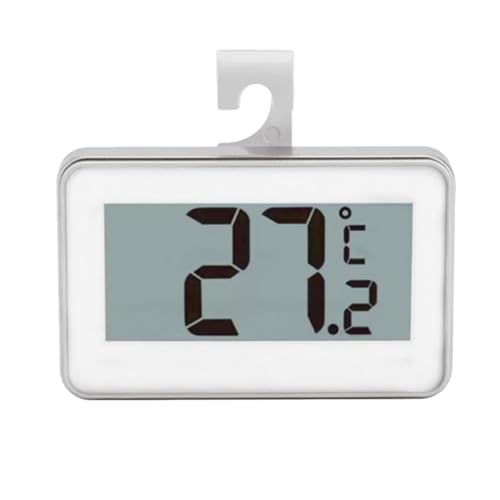 PLAFOPE Termómetro Digital de Alta Precisión Resistente al Agua con Pantalla LCD para Frigorífico y Congelador Sensor de Temperatura Estable Diseño con Gancho y Soporte para Uso Doméstico