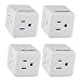 Maximm Current Wall Tap (4-Pack) Easy Access With 3 Prong Outlet Cube Plug Adapter Expanding It Into 3 AC Outlets, Perfect For Travel, ETL Listed White