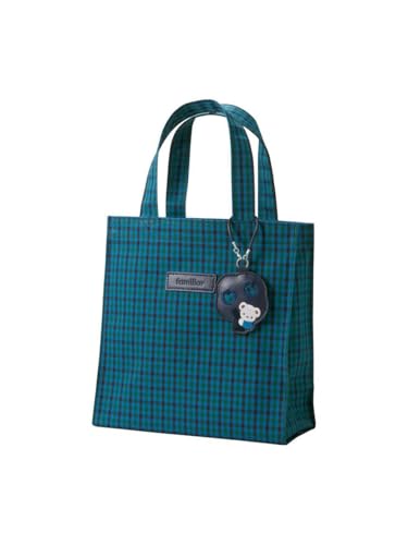 familiar チェック柄トート 青 ファミリア チェック柄トートバッグ A4