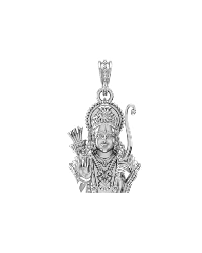 Pendentif Lord Shri Ram en argent sterling 925 d'une finition ciselée premium