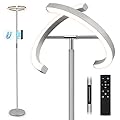 FIMEI Split Floor Lamp, Bright Modern LED Standing Lamp, Stepless Dimming and 4 Color Temperature, Eye-Protection Reading Standing Light for Living Room Bedroom Office, Touch&Remote Control, Gray