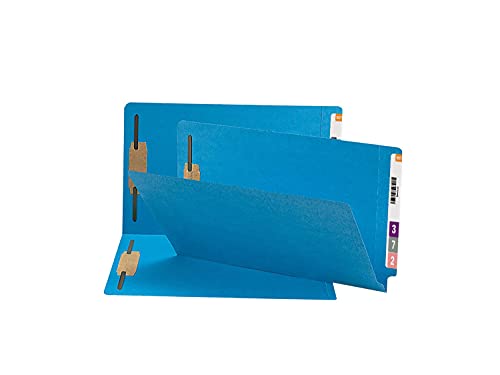 Smead 28040 Two-Inch Capacity Fastener Folders Straight Tab Legal Blue 50/Box #TOP1