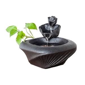 FAJNUZI2024 Keramik Zimmerbrunnen mit Fließendem Wasser
