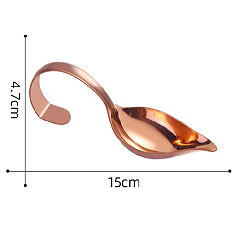 Doitool Sauce Drizzle Spoon Sauce Ladle Decorating Spoon Gravy Soup Ladle Stainless Steel Culinary Precision Drawing Saucier Spoons With Tapered Spout Rose Gold #TOP1