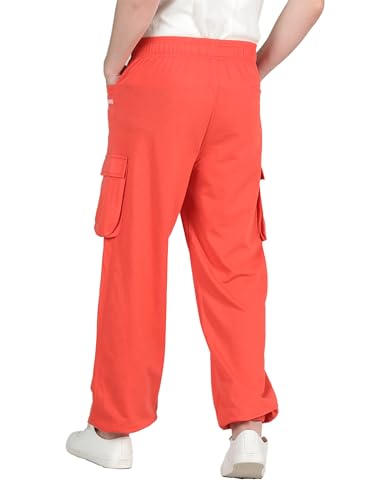 Image of CHKOKKO Men Casual Track Pant Regular Fit Lower with Pocket Dark Oranges 3XL