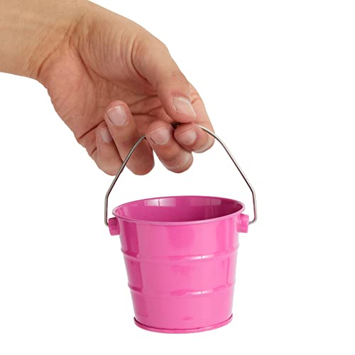 image for Juvale Tiny Metal Buckets with Handles - Stackable Pails for Home & Ki
