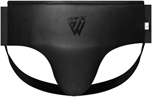 Liesbeschermer Boksen MMA Mannelijke Elastische Jockstrap Lederen Liesbeschermer Mannen BJJ Kick Sparring Training Muay Thai Vechten Bescherming Matrial Arts Buikondersteuning (M, ZWART