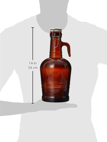 2 Liter Growler With Glass Handle- Amber #TOP1