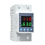 Multifunctional Over/Under Voltage Protector, 120VAC 63A, Current & Voltage Adjustable Protective Relay, LED Display, DIN Rail Mount
