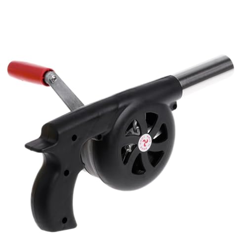 JOUFNING Briquets À Charbon Forge BBQ - Camping Activateur pour Barbecue, avec Contrôle Manuel De La Vitesse De La Poignée Et Pale De Ventilateur en Métal, pour Soufflet De Feu De Barbecue Extérieur