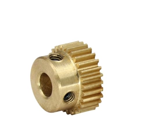 Bevel Gear Pinion Hardware Mechanical Spur Gear 0.5M-28T Bore Size 4/5/6mm Copper Brass Mini Worm Gear Teeth Height 5mm Total Height 10mm for Drive Gear Box Parts(6mm)