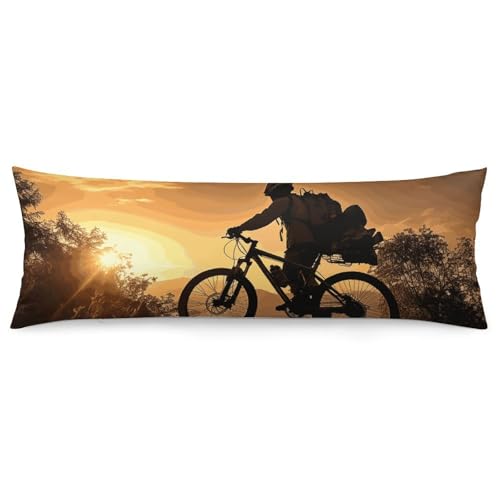 Housse de coussin avec fermeture eclair invisible et motif vtt