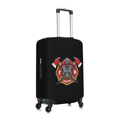 Firefighter Travel Luggage Cover Suitcase Protector Fits 26-28 Inch Case(Black,L)2
