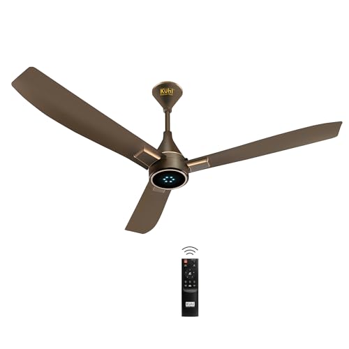 KUHL Arctis A8 1200 mm BLDC 65% Power Saving BLDC Ceiling Fan With Remote | BEE 5 Star Rated | ISI Marked | High Air Flow & LED Indicators | 5 Year Brand Warranty on Motor |Espresso