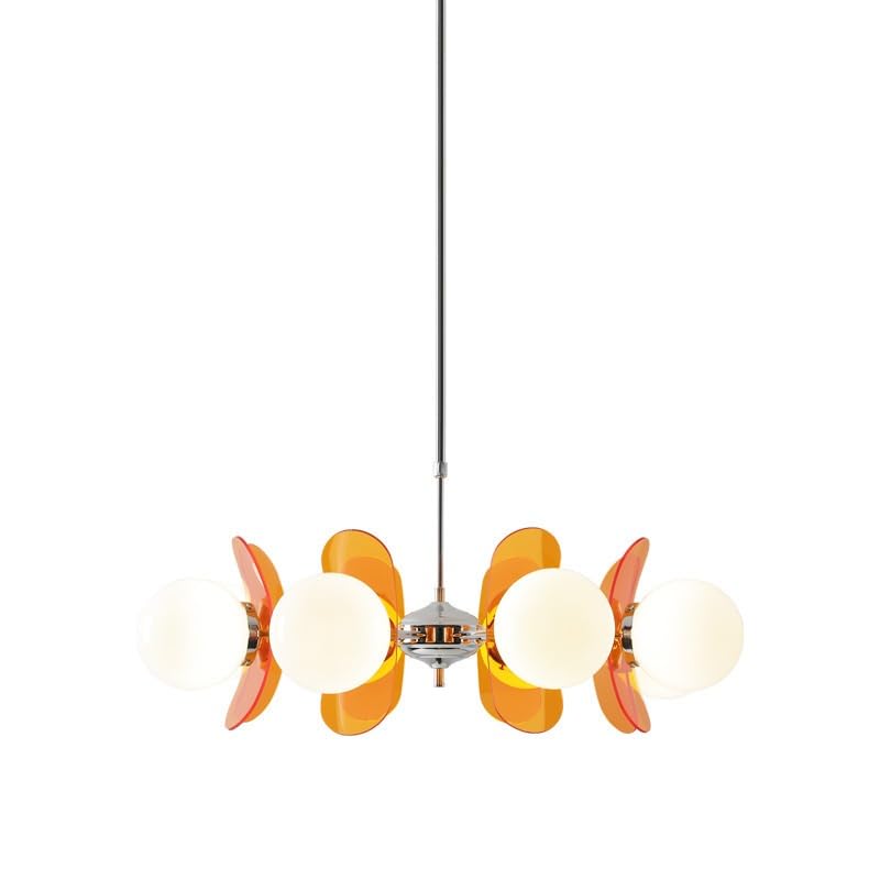 Suspension acrylique orange en verre suspendu, l'élégance nordique moderne