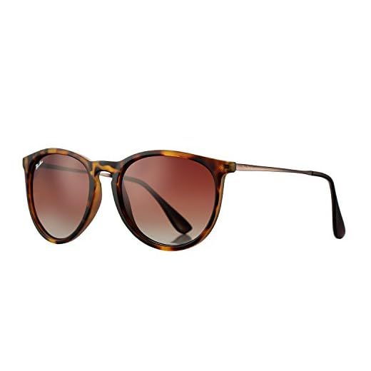 Polarized Sunglasses for Women Classic Round Style 100% UV Protection (Tortoise; Gunmetal/Brown Gradient)