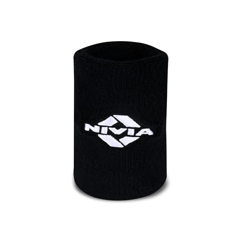 Image of Nivia Sweatband for Men & Women, Wristbands for Tennis, Basketball, Running, Sweat Band for Gym & Athletes (Large, Black) Cotton