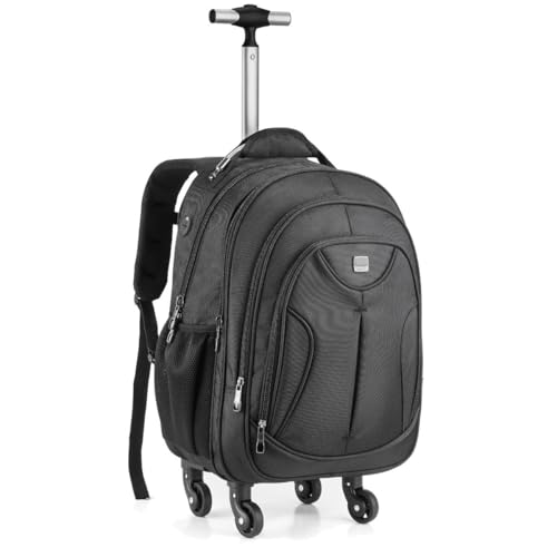 Genérico Mochila Rodinha Carrinho 360° Executiva Notebook Reforçada 360 Graus Preta M