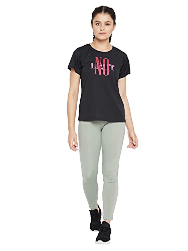 Image of Clovia Women's Comfort Fit Active T-Shirt in Black