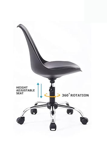 Image of NGFC Armless Revolving Office Chair | Height-Adjustable Stylish Modern Back Office Chair for Salon /Spa /Bar /Medical /Kitchen /Doctor Stool Chair (Black)