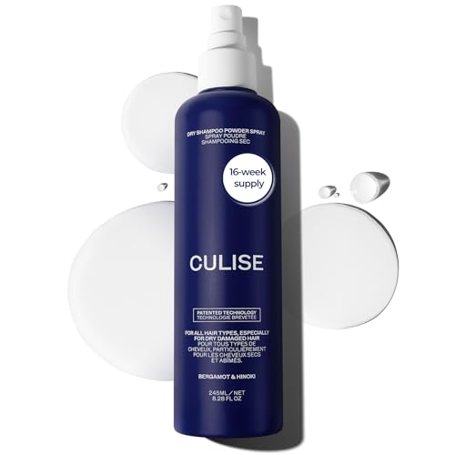 CULISE Korean Dry Shampoo Powder Spray - Non Aerosol - Instantly Absorbs Oil Dirt Refreshes Scalp & Roots - Rice Starch & Probiotics for Oily Dark Blonde Brown Color Treated Hair - 16-Week Supply
