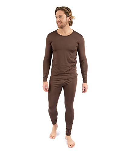 Leveret Mens Two Piece Thermal Pajamas Solid Colors (Size Small-XX-Large)2