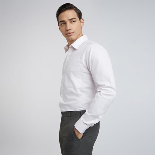 Image of Raymond Slim Fit Pure Cotton Checks Pattern Semi Cut Away Collar Formal Shirt