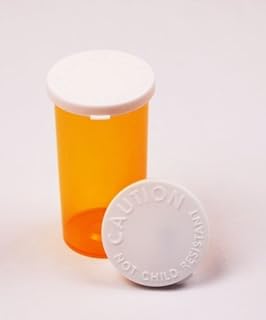 Pharmacy Prescription Vials, Amber Medicine Bottle, 60 Dram Snap Caps, Caps Included, Pack of 140 (Medicine & Pill Container, Pharmacy Bottle, Pharmacy Container, Plastic Container) by Sponix