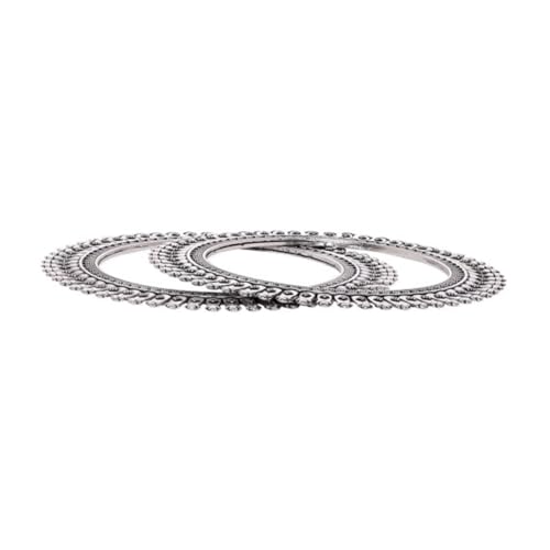 Rubans Set Of 2 Silver Plated Vintage Oxidized Bangles (B0D73V3ZTJ) Amazon Price History, Amazon Price Tracker