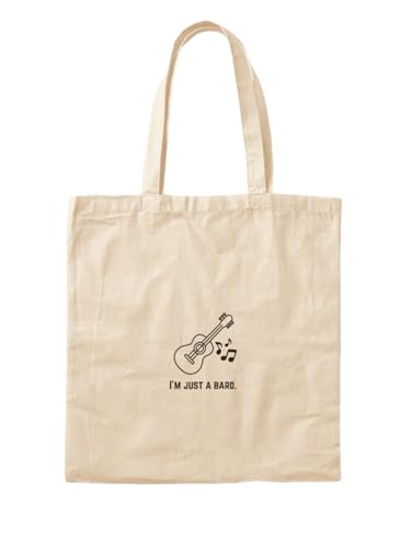 Sac fourre-tout Je suis juste un barde en toile imprimée pour amateur de JDR et musique