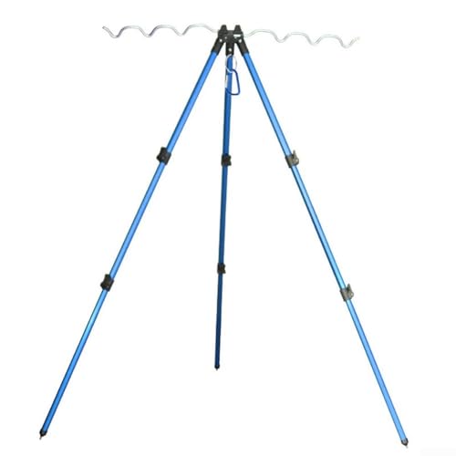 Soporte de pesca de aluminio resistente, diseño telescópico con características ajustables para un mejor rendimiento al aire libre (B azul)