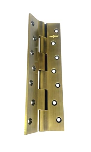 Image of BRASK Brass Railway Hinges 8 inch x 1.1 /4 inch x 5 /32 (200 mm x 32 mm x 4 mm) Heavy Duty Brass Door Hinges (Antique, 1)